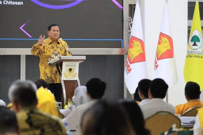 Menteri Pertahanan RI, Ketua Umum Partai Gerindra, dan Calon Presiden 2024 Prabowo Subianto di DPP Partai Golkar, Jakarta. (Dok. Tim Media Prabowo)