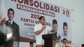 Ketua DPD Partai Gerindra Jawa Tengah Sudaryono dalam acara konsolidasi dengan ribuan kader Partai Gerindra Kabupaten Demak beberapa waktu lalu. (Dok. DPD Partai Gerindra Jateng)